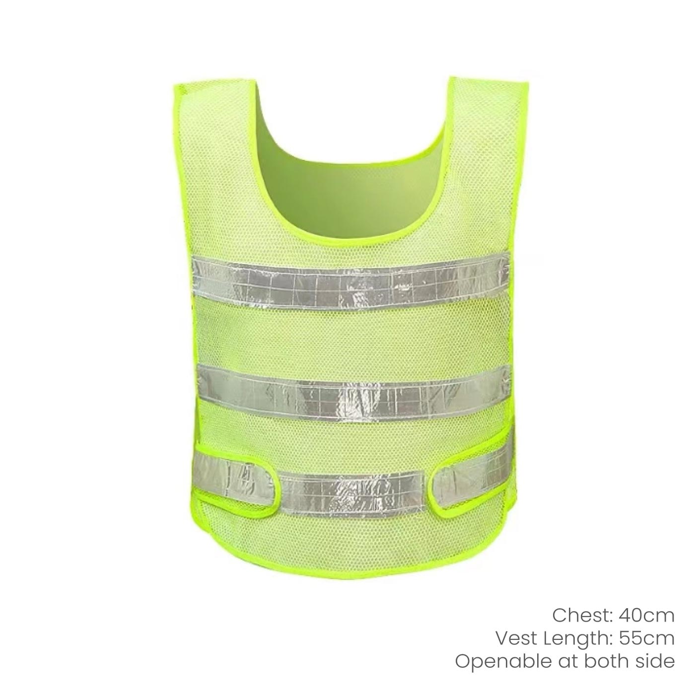 SAFETY VEST WITH REFLECTIVE STRIPES (RD NECK) (NB5000)