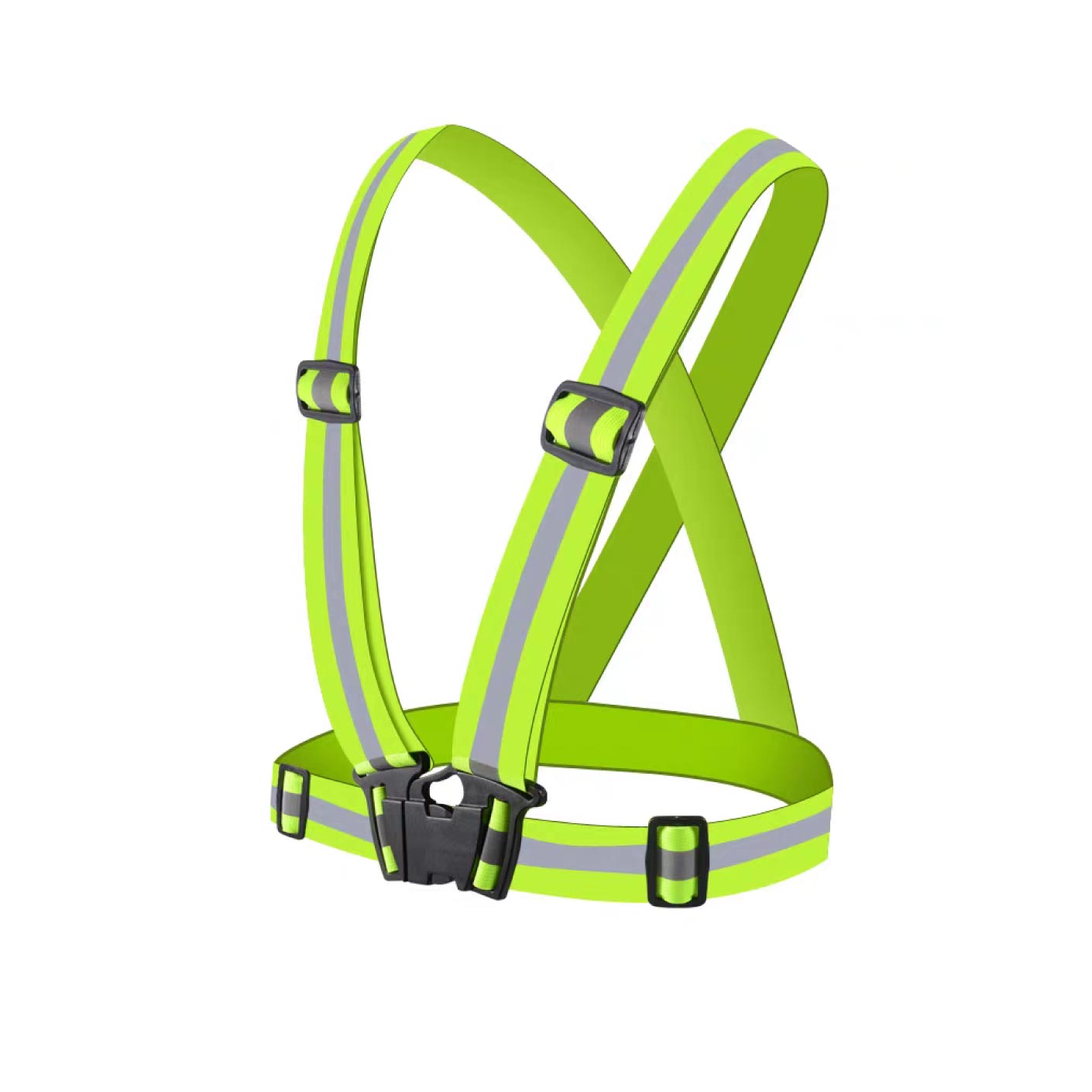 SAFETY ELASTIC STRIP VEST W BUCKLE & STRIP (GREEN) (NB5005)