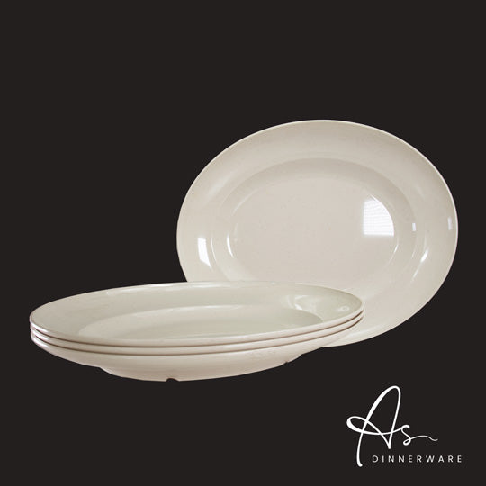KIKU 14INCH DEEP OVAL PLATE 3S (AS3014-3)