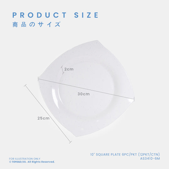KANA 10INCH SQUARE PLATE 6S (AS3410-6)