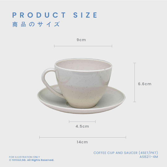 TAMA COFFEE CUP AND SAUCER 4SETS (AS8211-4)