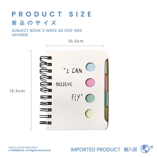 SUBJECT BOOK 3 INDEX A6 D50-653 (HFH4591)