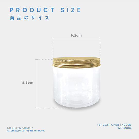 PET CONTAINER W/GOLD COL LID (MS400G-70)