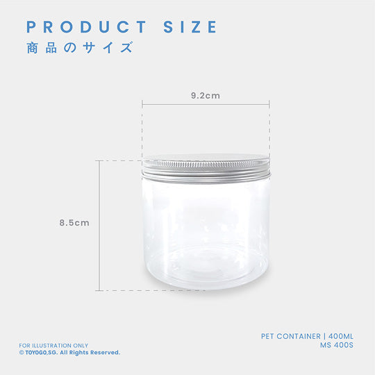 PET CONTAINER W/SILVER COL LID (MS400S-70)