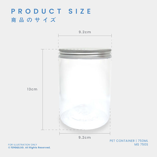 PET CONTAINER W/SILVER COL LID (MS750S-72)