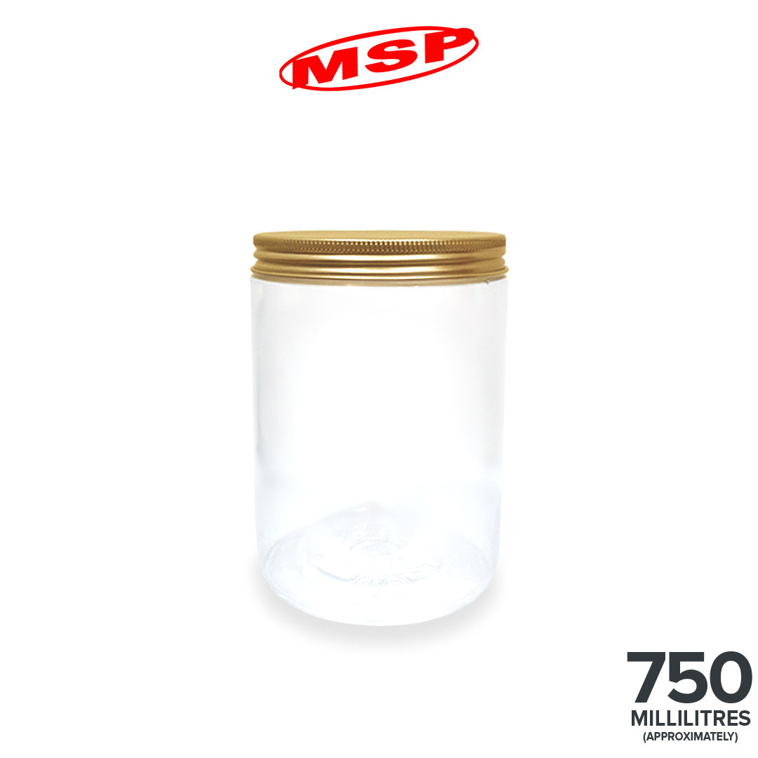 PET CONTAINER W/GOLD COL LID (MS750G-72)