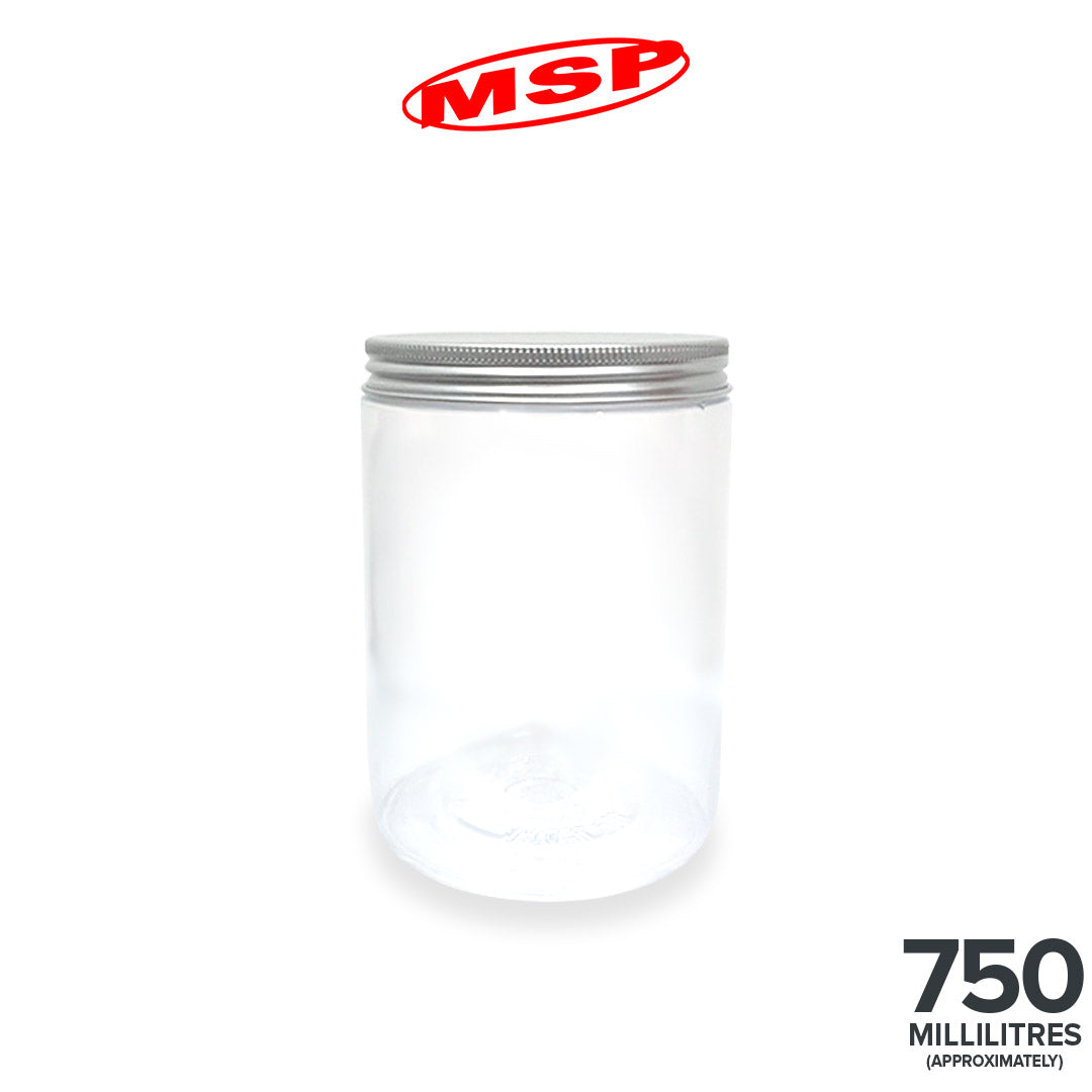 PET CONTAINER W/SILVER COL LID (MS750S-72)