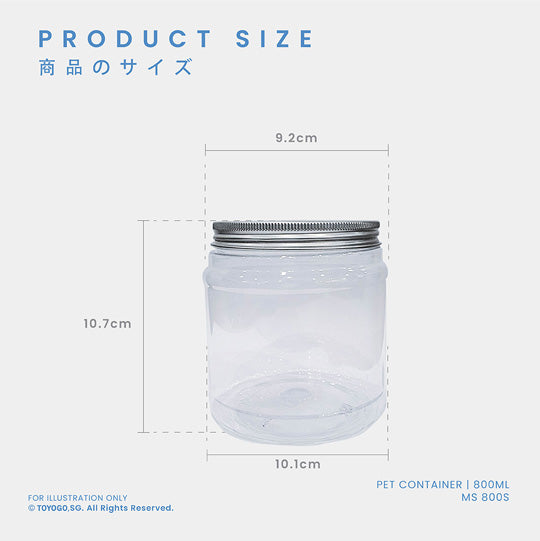PET CONTAINER W/ COL SILVER LID(MS800S-50)