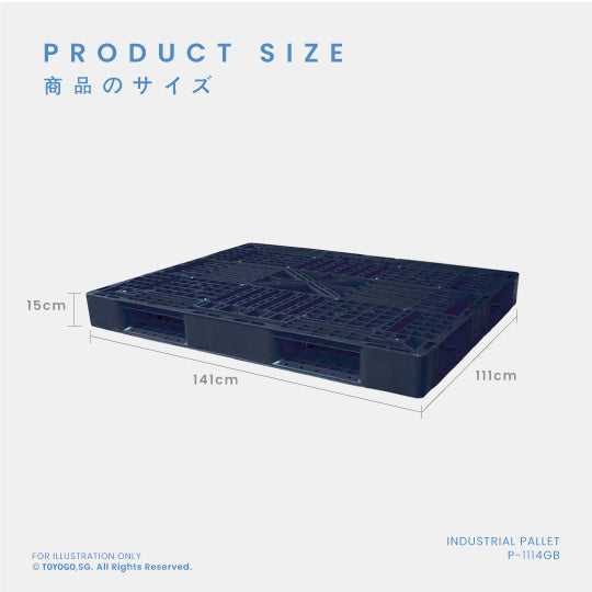 IND PLASTIC PALLET BLACK (P1114-BLK)
