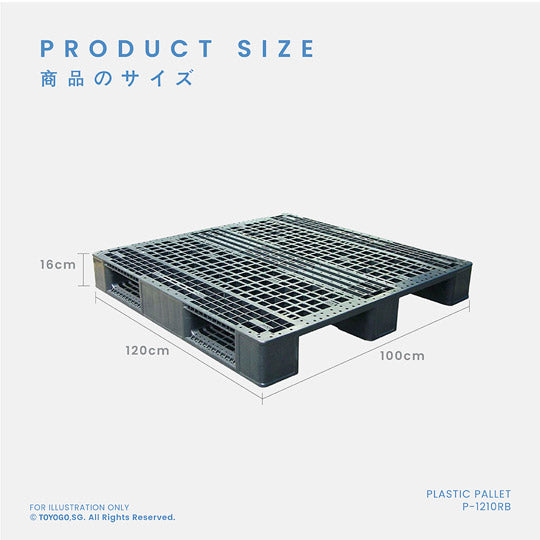 IND PLASTIC PALLET BLACK (P1210-BLK)